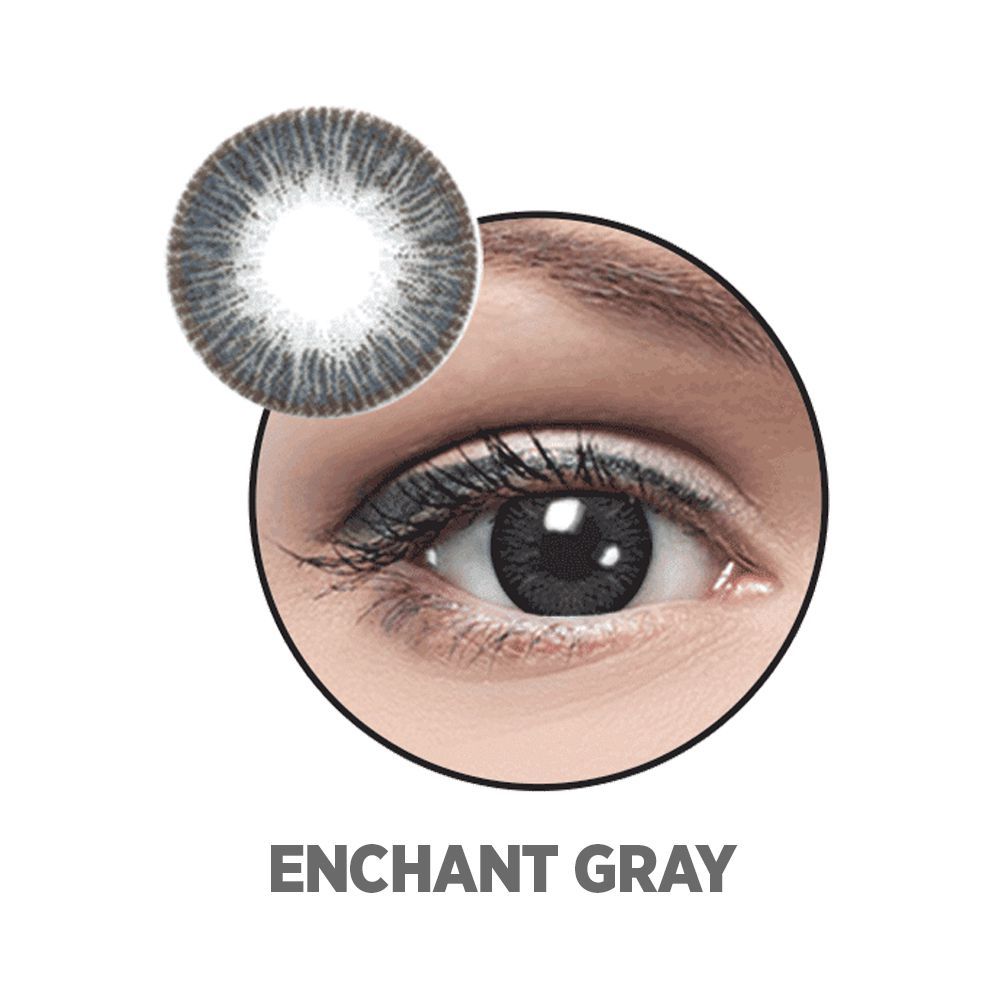 Optiano Soft Color Contact Lenses, Enchant Grey - Front View