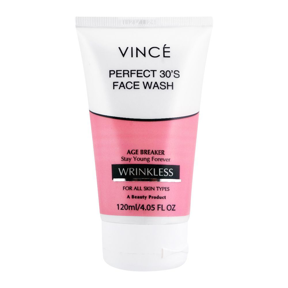 Vince Perfect 30's Age Breaker Wrinkless Face Wash, All Skin Types, 120ml - Front View