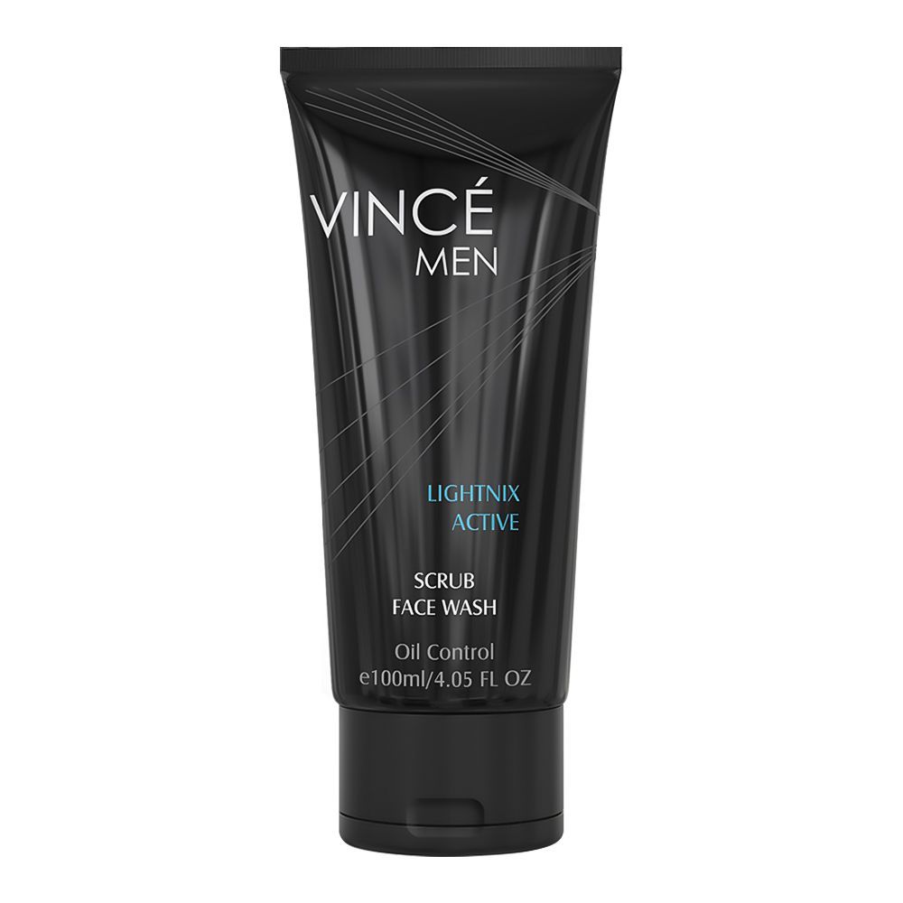 Vince Men Lightnix Active Scrub Face Wash, Oil Control, 100ml - Front View