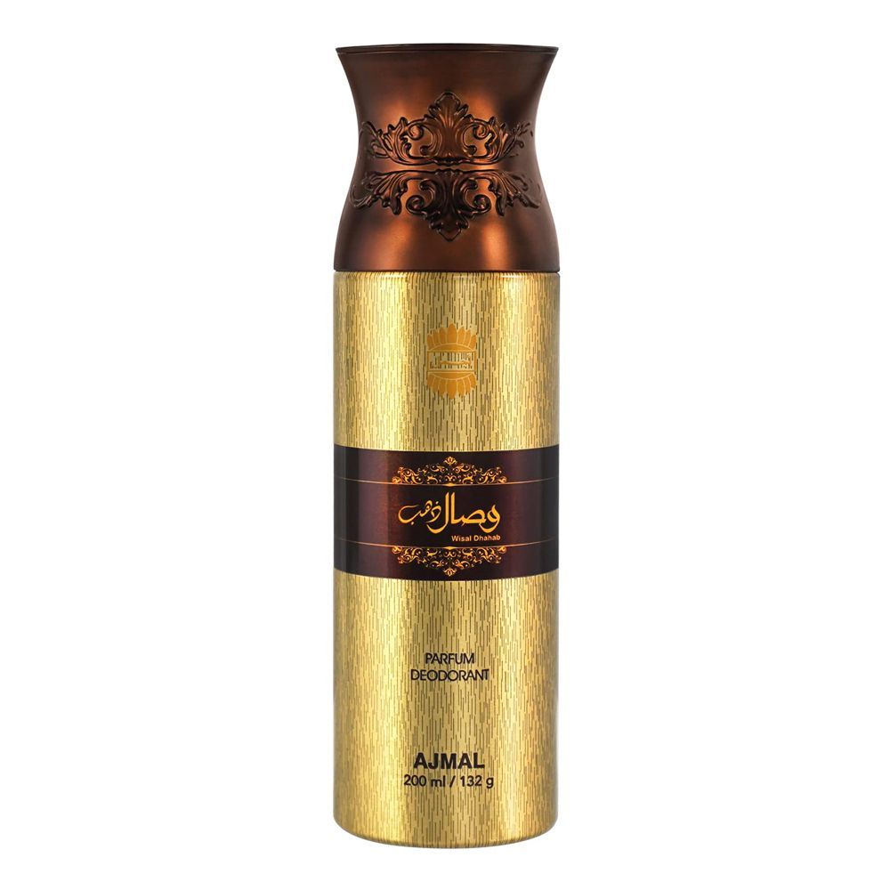 Ajmal Wisal Dhahab Gold Deodorant, For Men & Women, 200ml - Front View