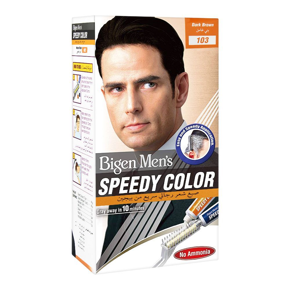 Bigen Men's Speedy Hair Color, Dark Brown 103 - Front View