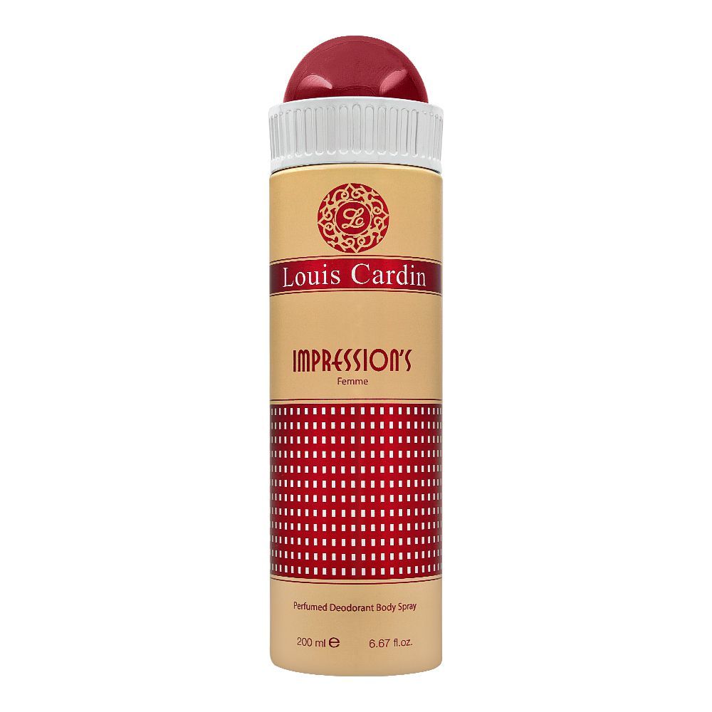 Louis Cardin Impressions Femme Deodorant Spray, For Women, 200ml - Front View