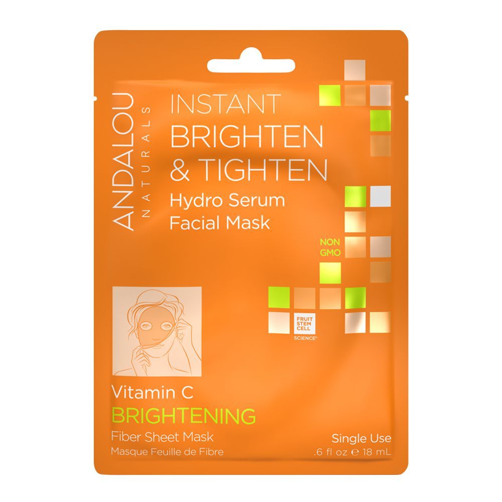 Andalou Instant Brighten & Tighten Hydro Serum Facial Mask 18ml - Front View