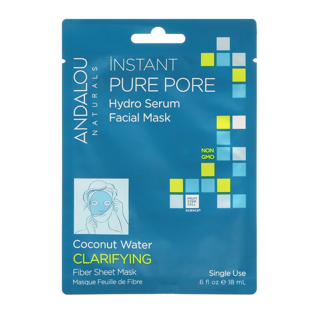Andalou Naturals Instant Pure Pore Hydro Serum Facial Mask, 18ml - Front View