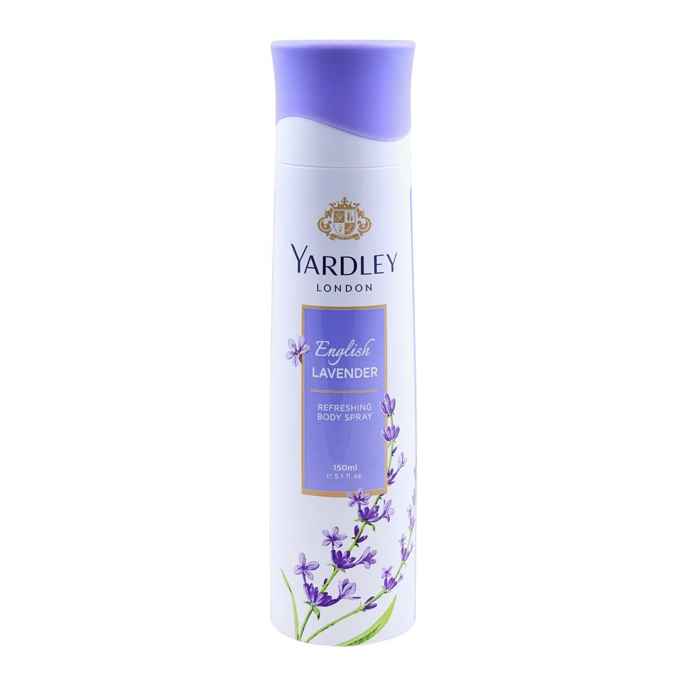Yardley English Lavender Deodorant Body Spray, For Women, 150ml - Front View