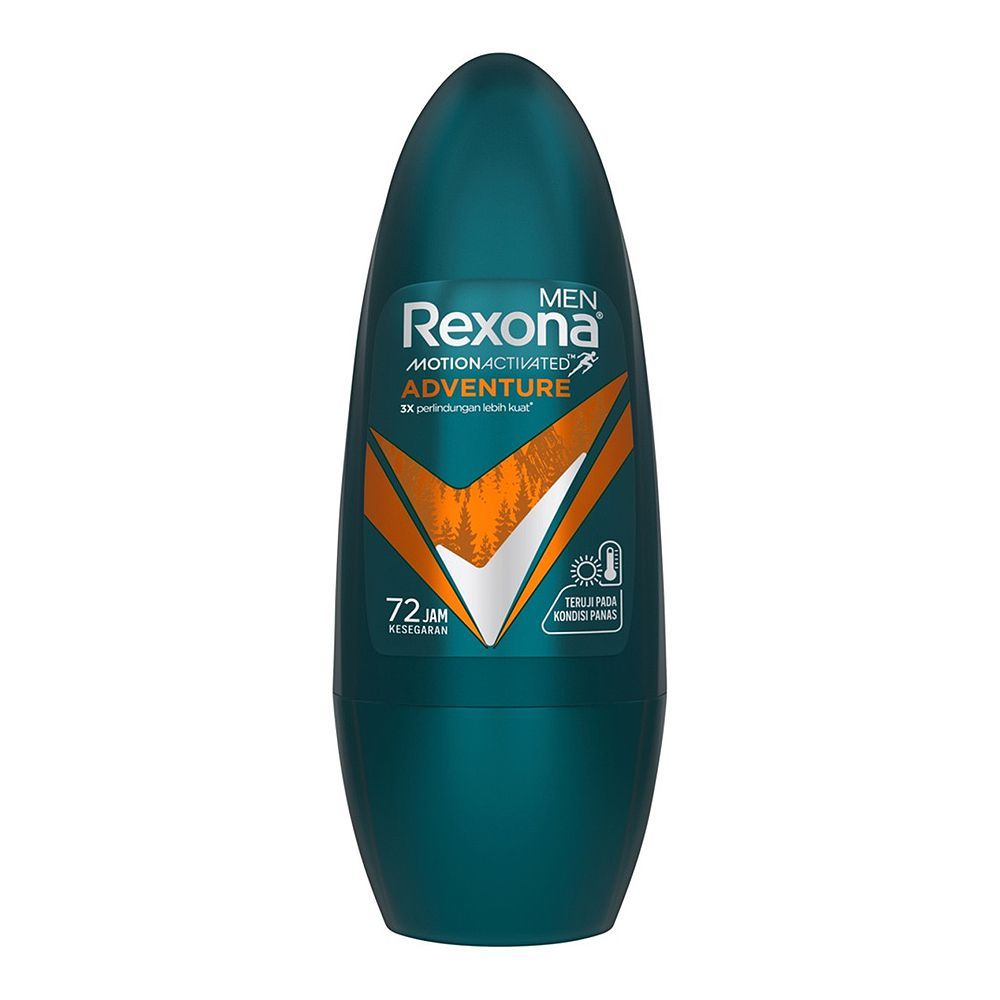 Rexona Motion Senses Adventure Roll On, For Men, 72 Hours Lasting, 50ml - Front View