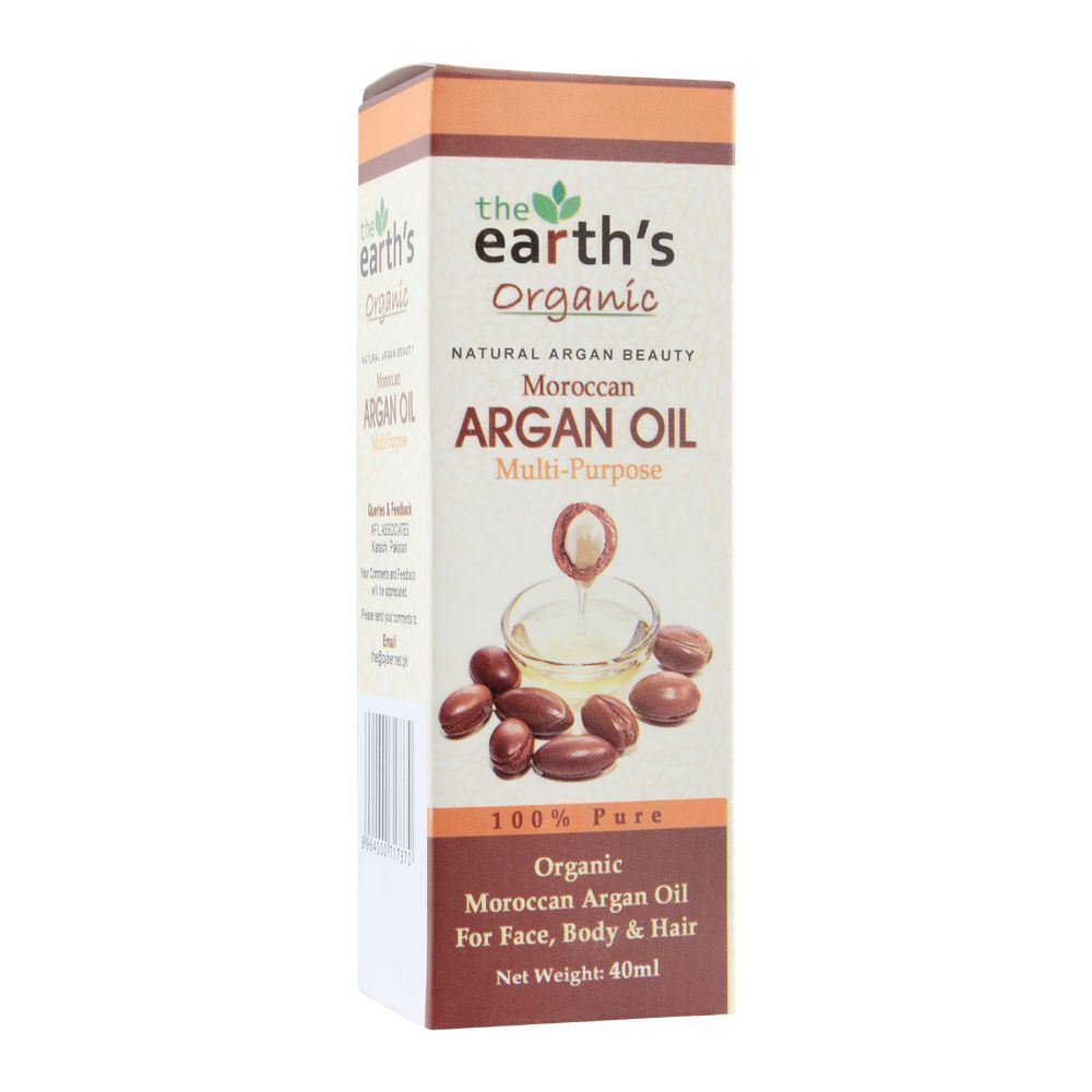 The Earth's Organic Moroccan Multi-Purpose Argan Oil, 40ml - Front View