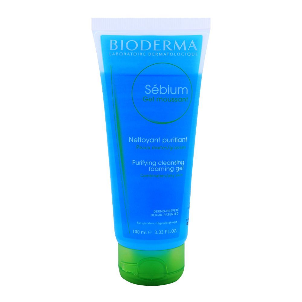 Bioderma Sebium Gel Moussant, Purifying Cleansing Foaming Gel, 100ml - Front View