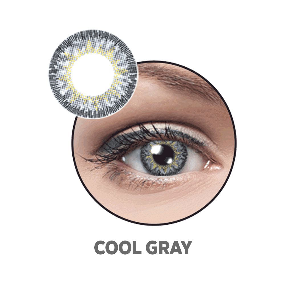 Optiano Soft Color Contact Lenses, Cool Grey - Front View