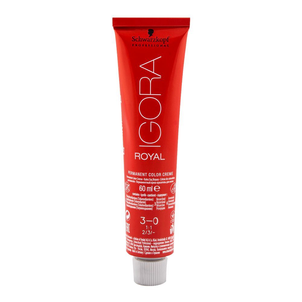 Schwarzkopf Igora Royal Hair Color 3-0 Dark Brown - Front View