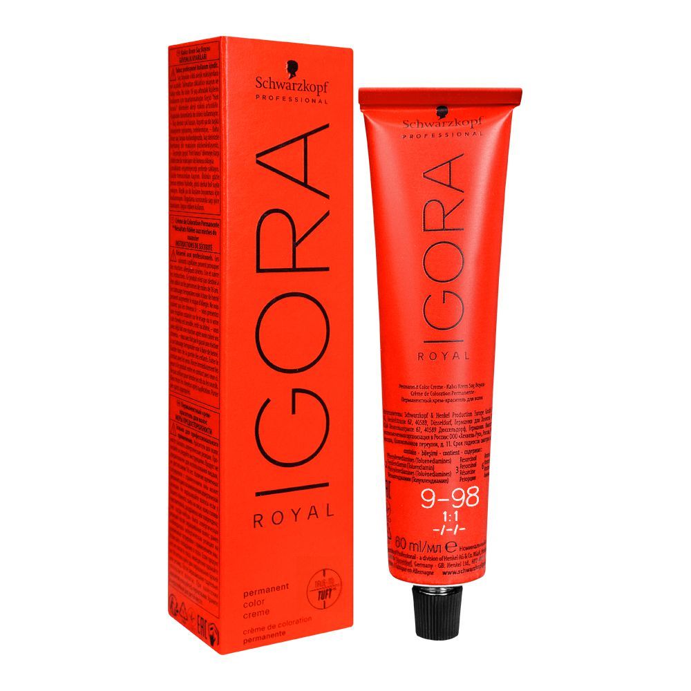 Schwarzkopf Igora Royal Hair Color, 9-98 Extra Light Blonde Violet Red, 80ml - Front View