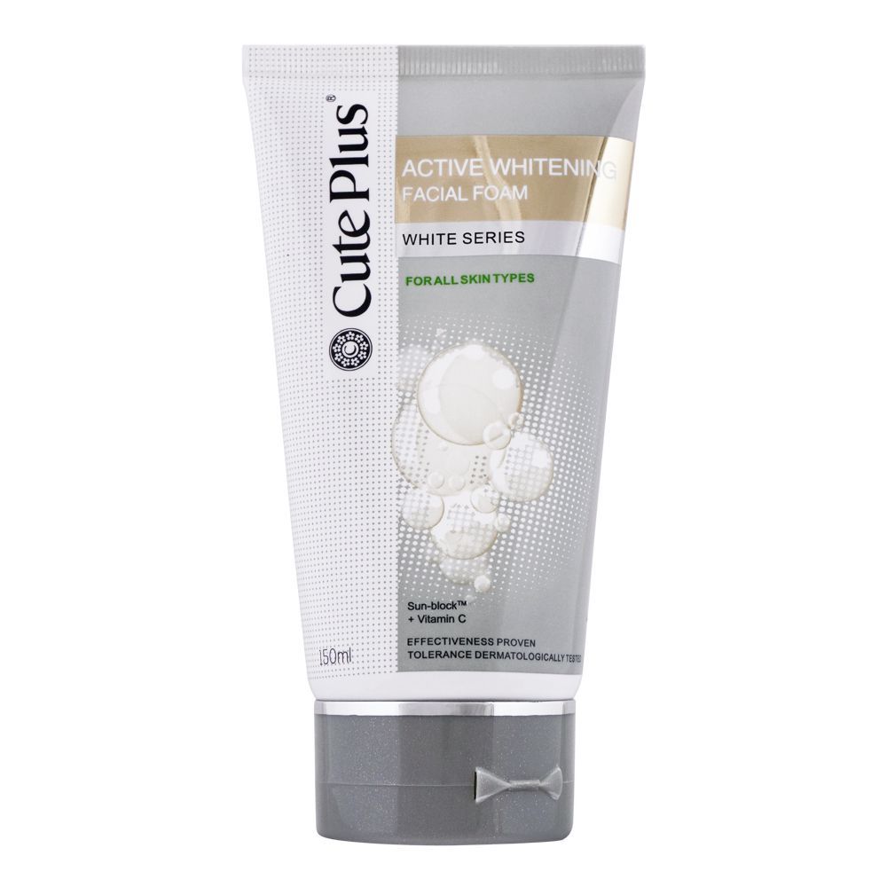 Cute Plus Active Whitening Facial Foam, 150ml - Front View