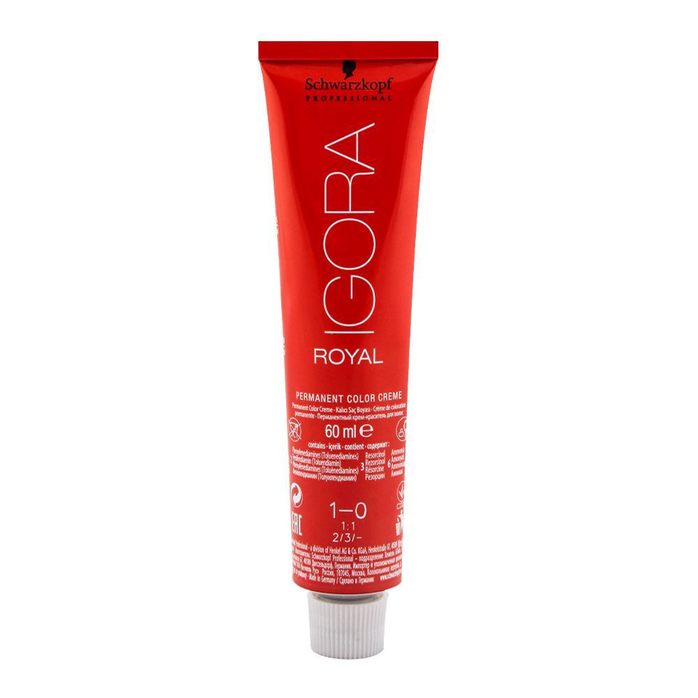 Schwarzkopf Igora Royal Hair Color 1-0 Black - Front View