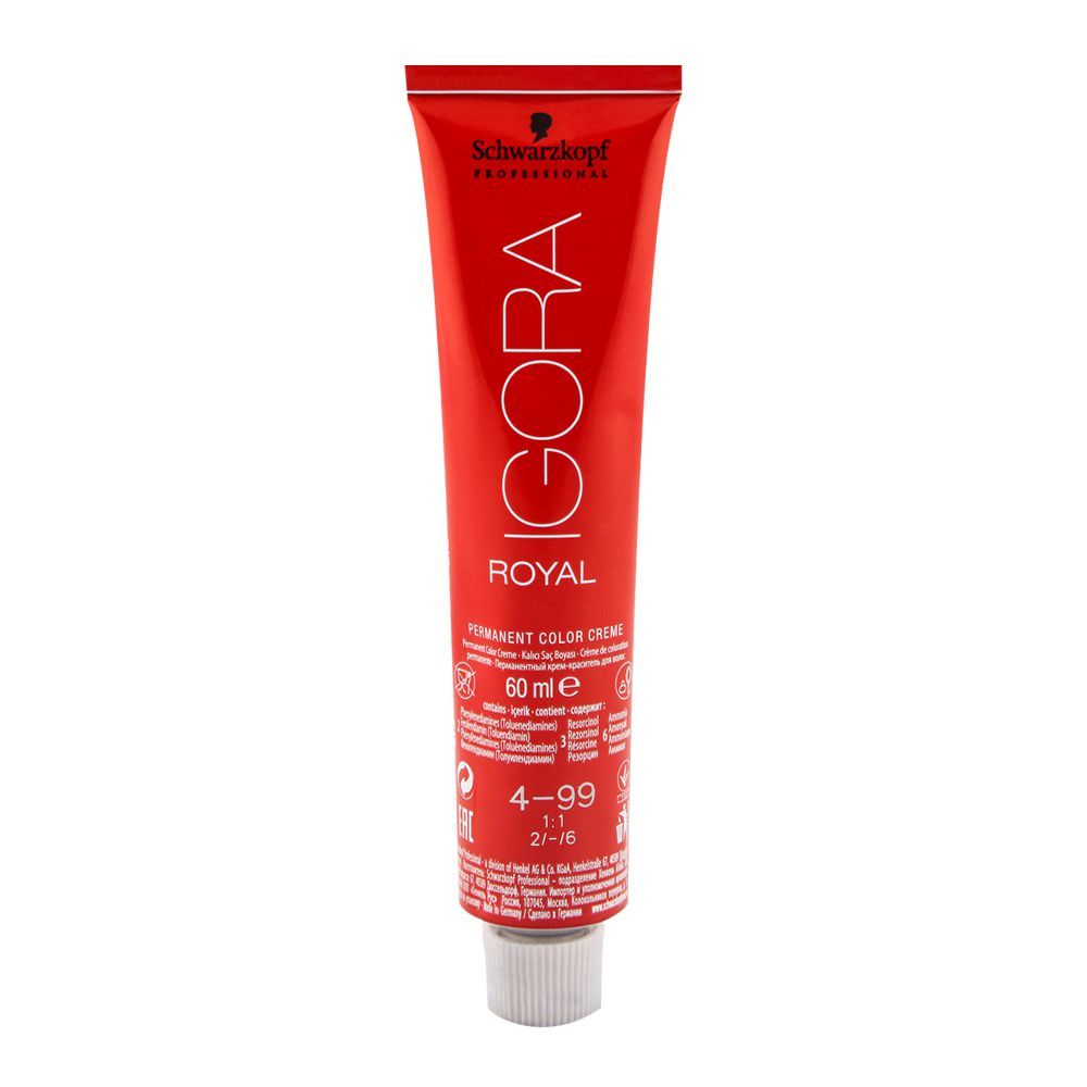Schwarzkopf Igora Royal Hair Color 4-99 Medium Brown Voilet Extra - Front View