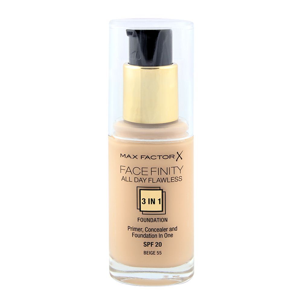 Max Factor Facefinity All Day Flawless 3in1 Foundation 55 Beige - Front View