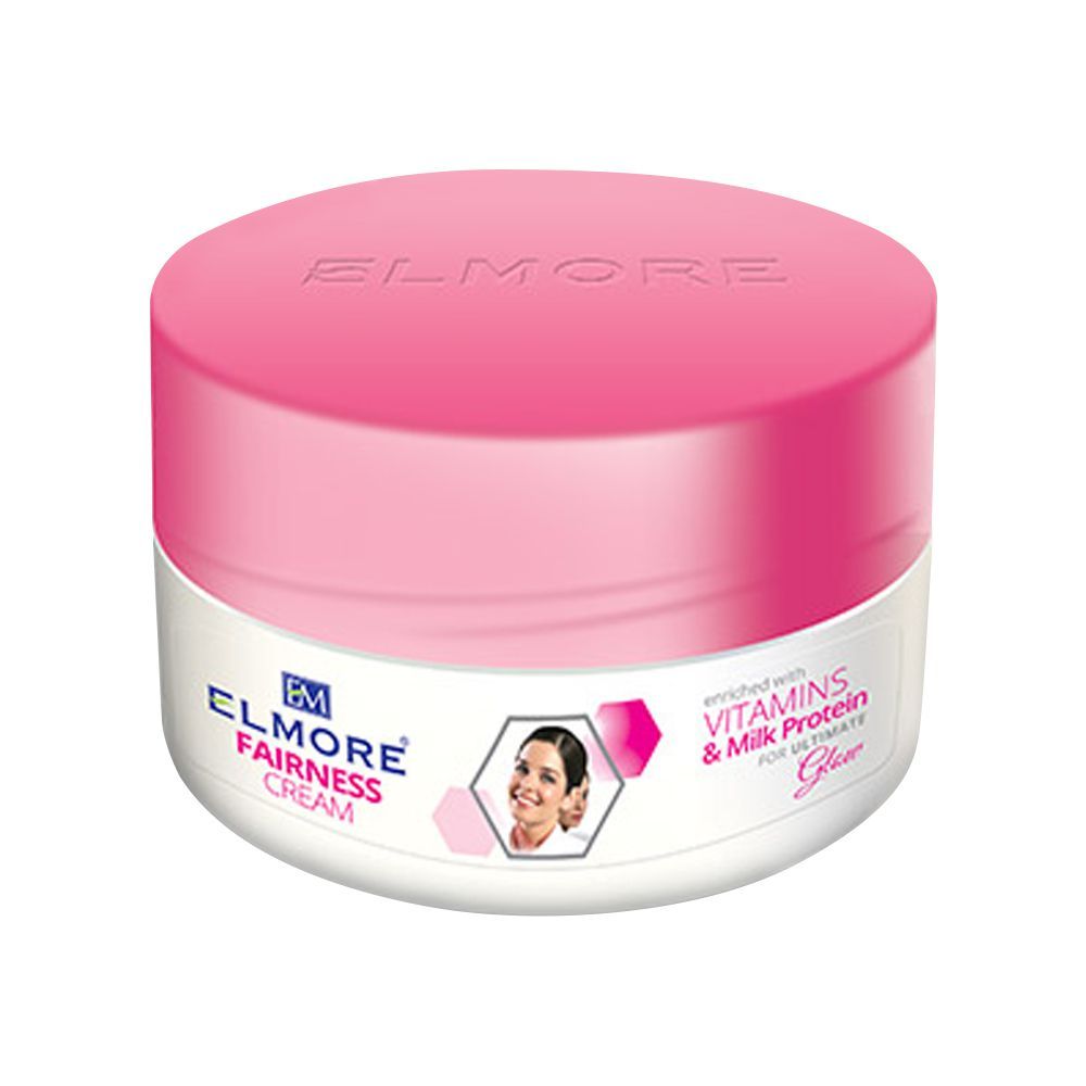 Elmore Ultimate Glow Fairness Cream, Enriched With Vitamins & Milk Protein, Jar, 50ml - Front View