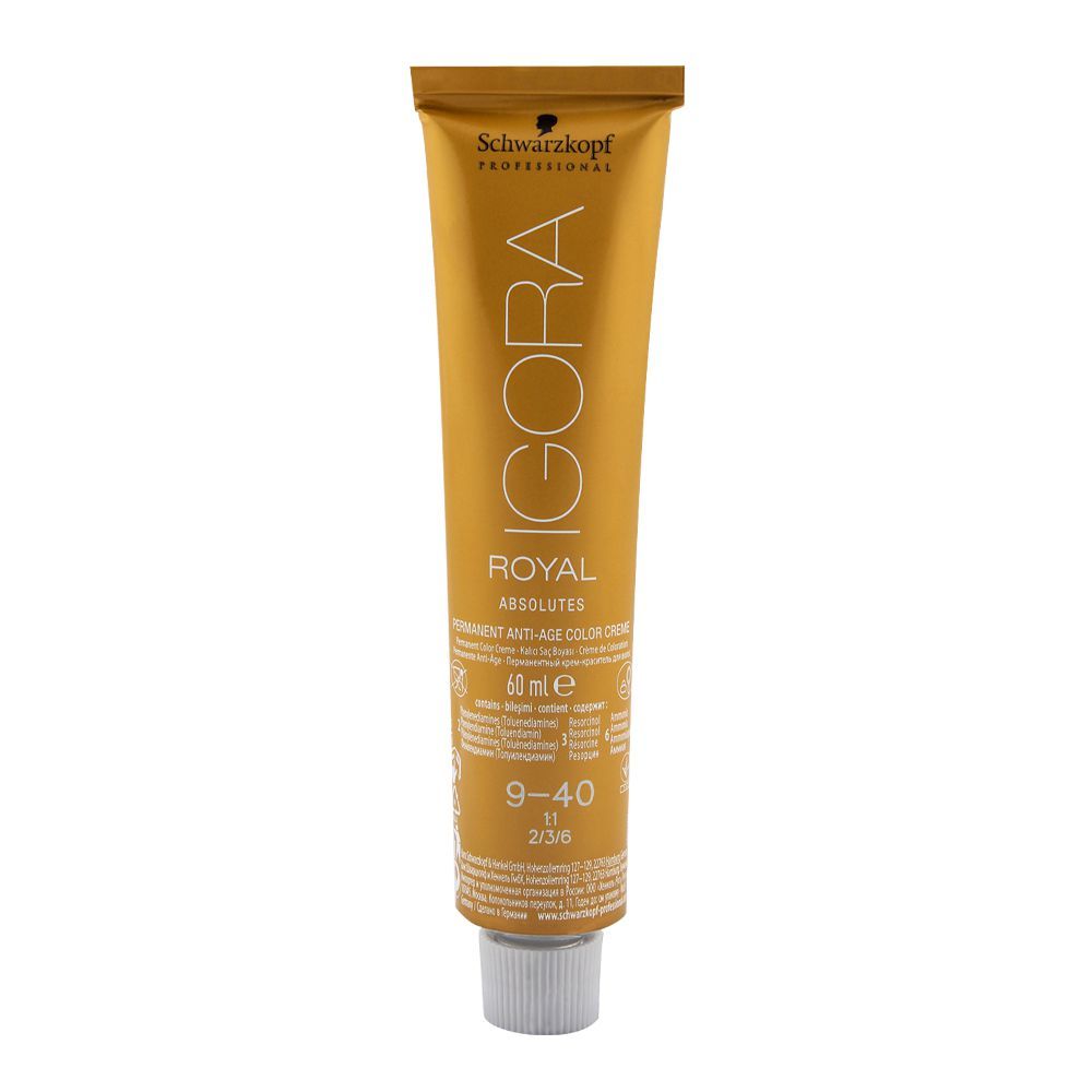 Schwarzkopf Igora Royal Absolutes Hair Color 9-40 Extra Light Blonde Beige Natural - Front View
