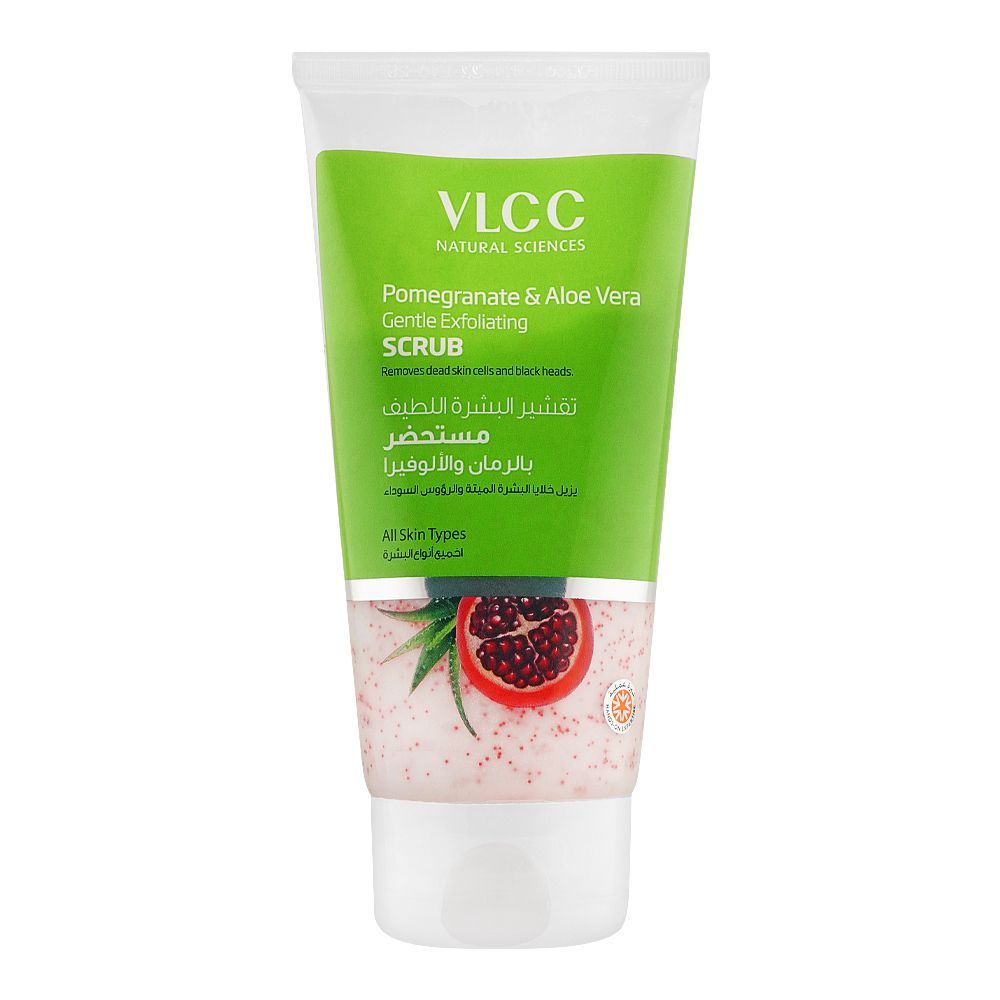 VLCC Natural Sciences Pomegranate & Aloe Vera Gentle Exfoliating Scrub, All Skin Types, 150ml - Front View