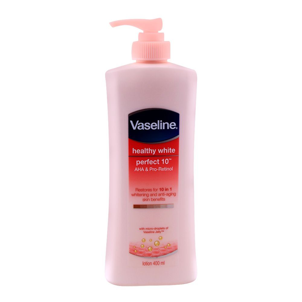 Vaseline Healthy White Perfect 10 AHA & Pro-Retinol Body Lotion, 400ml - Front View