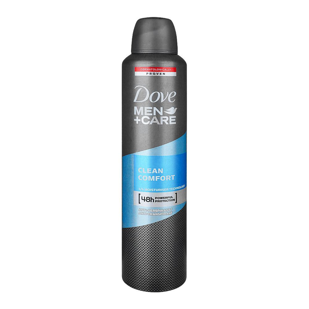 Dove Men+Care Clean Comfort Anti-Perspirant Deodorant Spray, For Men, 250ml - Front View