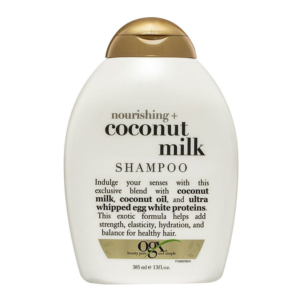 OGX Nourishing + Coconut Milk Shampoo, Sulfate Free, 385ml - Front View
