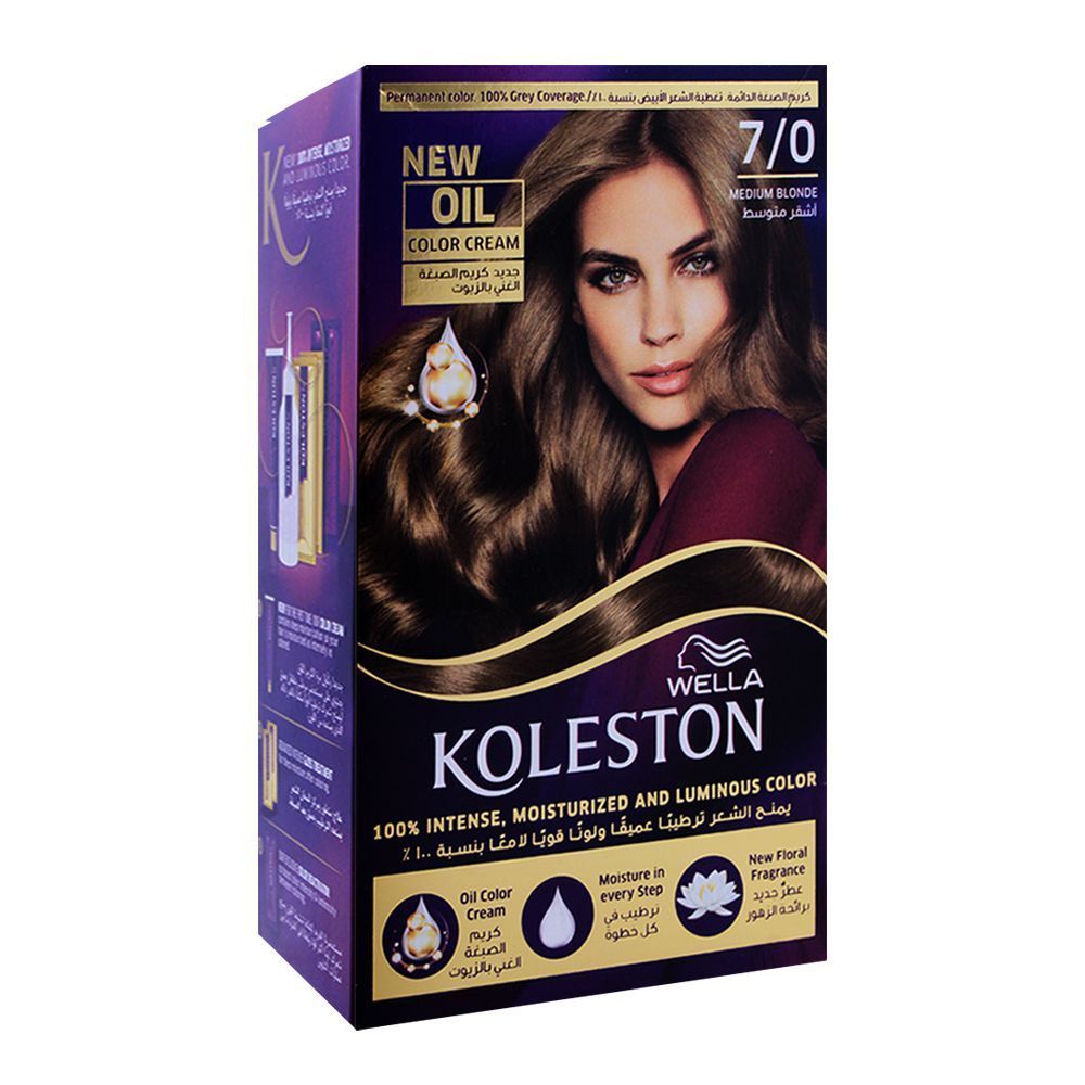 Wella Koleston Color Cream Kit, 7/0 Medium Blonde - Front View