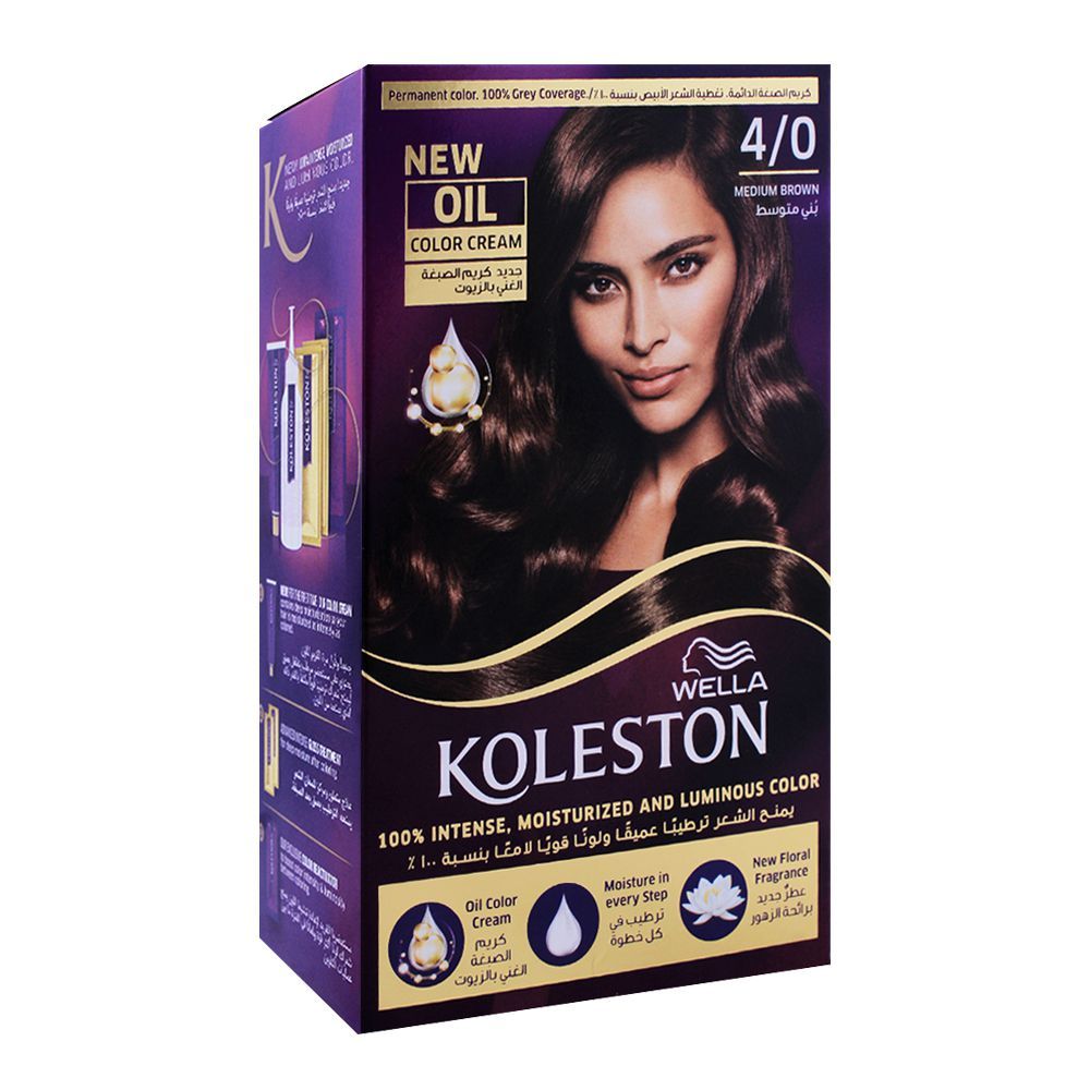 Wella Koleston Color Cream Kit, 4/0 Medium Brown - Front View
