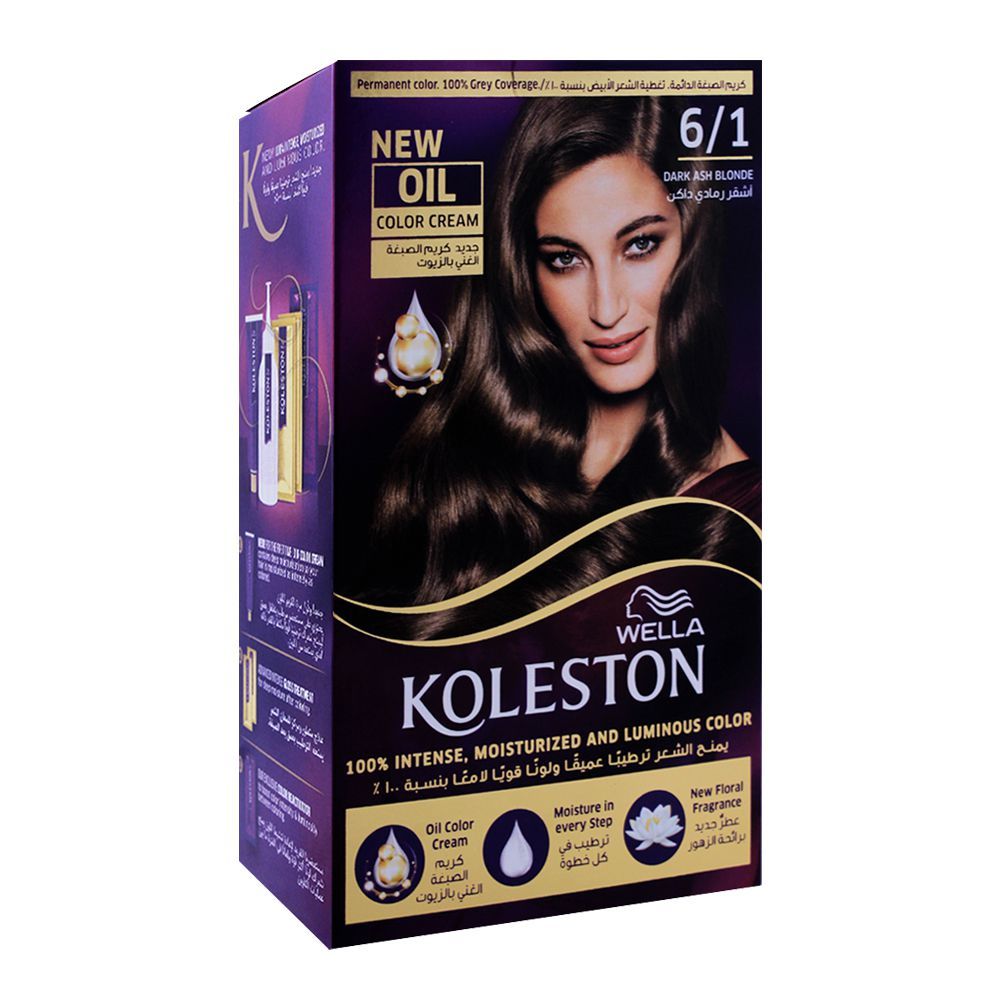 Wella Koleston Color Cream Kit, 6/1 Dark Ash Blonde - Front View
