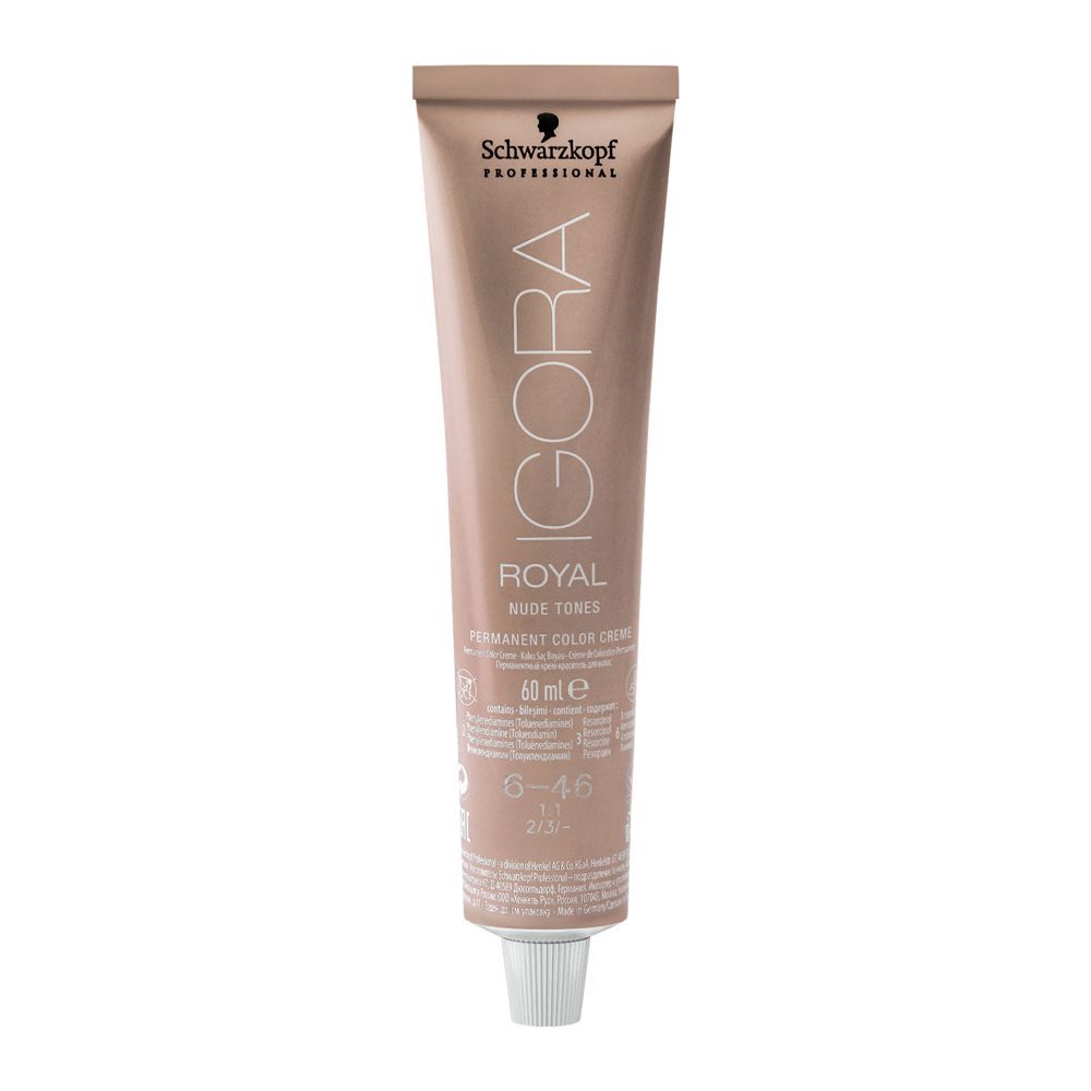 Schwarzkopf Igora Royal Nude Tones Hair Colour, 6-46 Dark Blonde Beige Chocolate - Front View