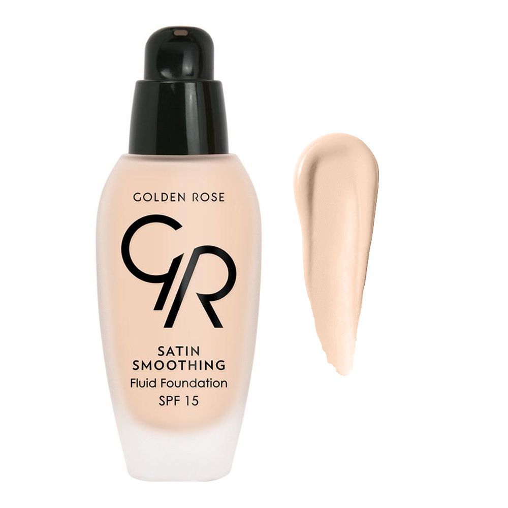 Golden Rose Satin Smoothing Fluid Foundation, 22, Paraben Free, SPF 15 - Front View