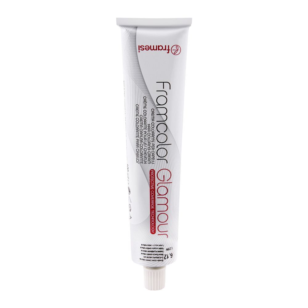 Framesi Framcolor Glamour Hair Coloring Cream, 6.12 Dark Blonde Natural Ash - Front View