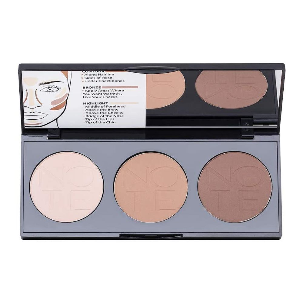 J. Note Perfecting Contouring Powder Palette, 02 Medium To Dark - Front View