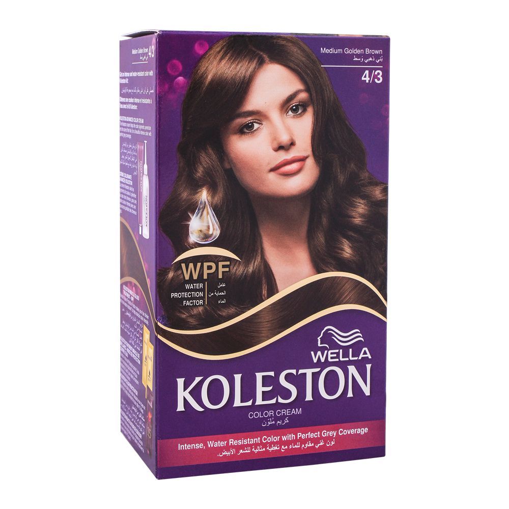 Wella Koleston Color Cream Kit, 4/3 Medium Golden Brown - Front View