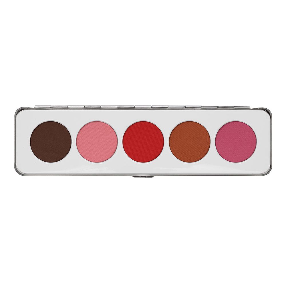 Kryolan Make-Up Blusher Palette, Classic Matt, 5-Pack - Front View