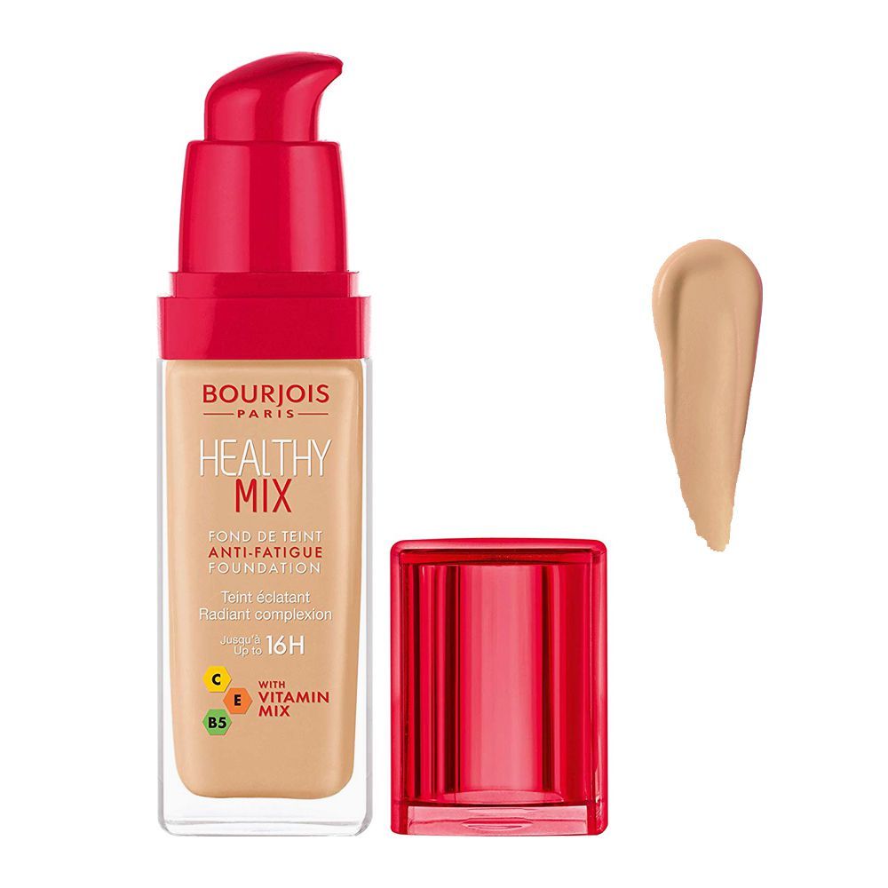 Bourjois Healthy Mix Anti-Fatigue Foundation, 55.5 Honey, 30ml - Front View