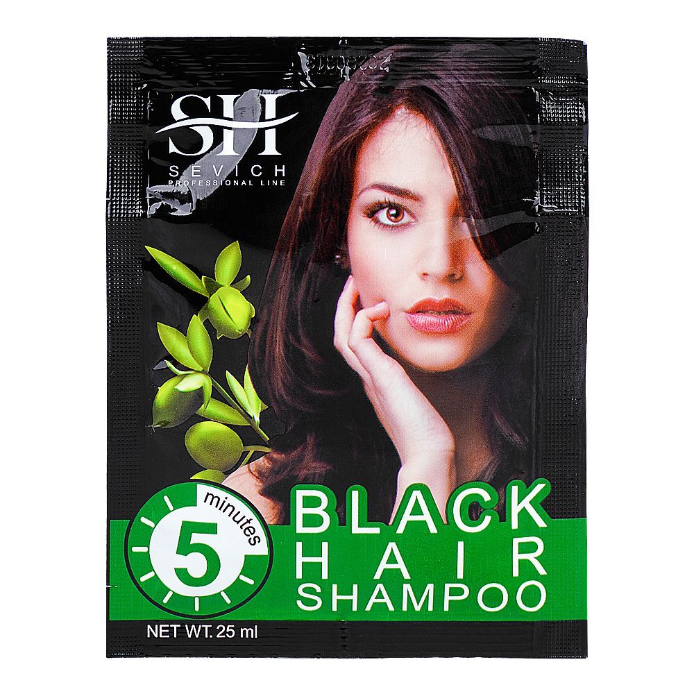 Sevich Hair Color Shampoo, Black, 25ml - Front View