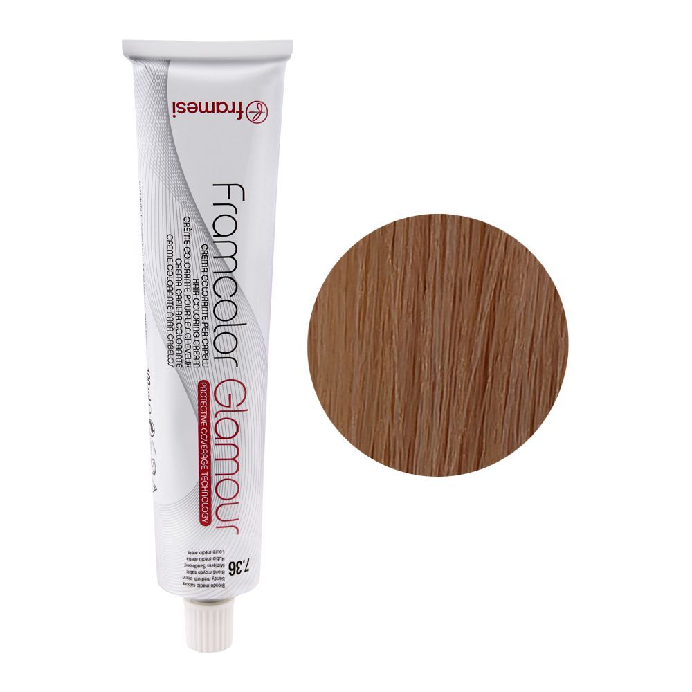 Framesi Framcolor Glamour Hair Coloring Cream, 7.36 Sandy Medium Blond - Front View