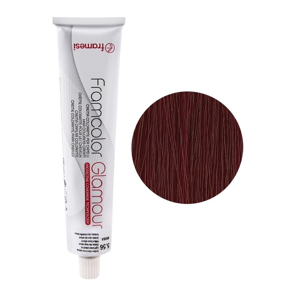 Framesi Framcolor Glamour Hair Coloring Cream, 5.56 Light Brown Natural Red - Front View