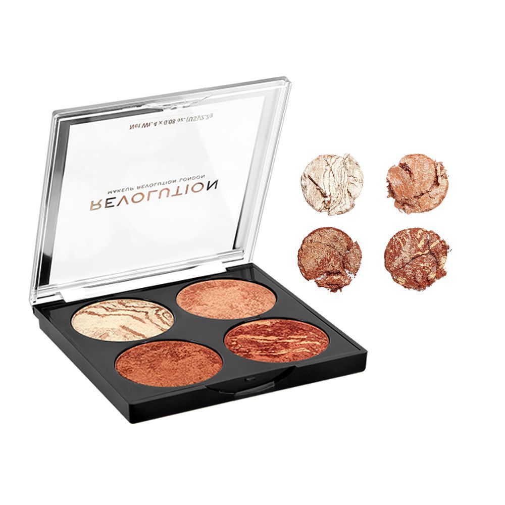Makeup Revolution Cheek Kit, Don't Hold Back, 4 Shades - Front View
