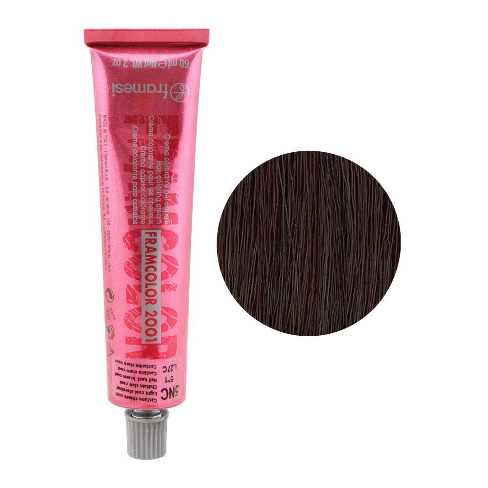 Framesi Framcolor 2001 Hair Colouring Cream, 5NC Light Cool Chestnut - Front View