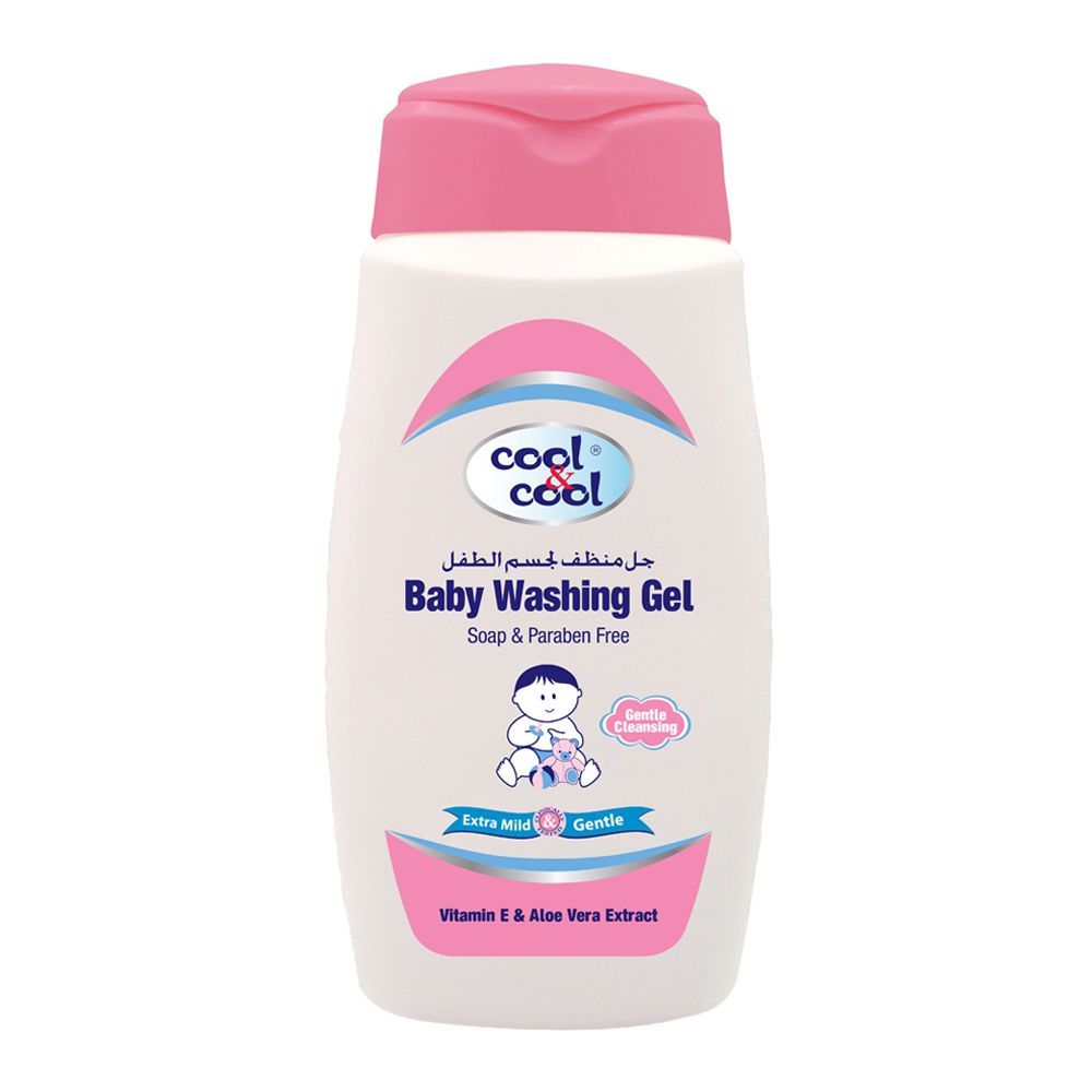 Cool & Cool Baby Washing Gel, Soap & Paraben Free, Vitamin E + Aloe Vera, 250ml - Front View