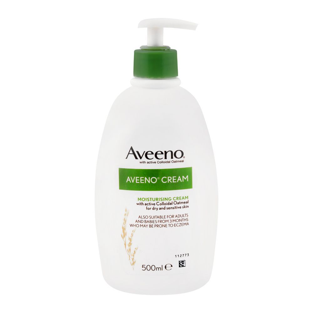 Aveeno Moisturising Cream, With Active Colloidol Oatmeal, For Dry & Sensitive Skin, 500ml - Front View