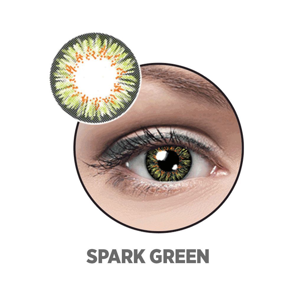 Optiano Soft Color Contact Lenses, Spark Green - Front View
