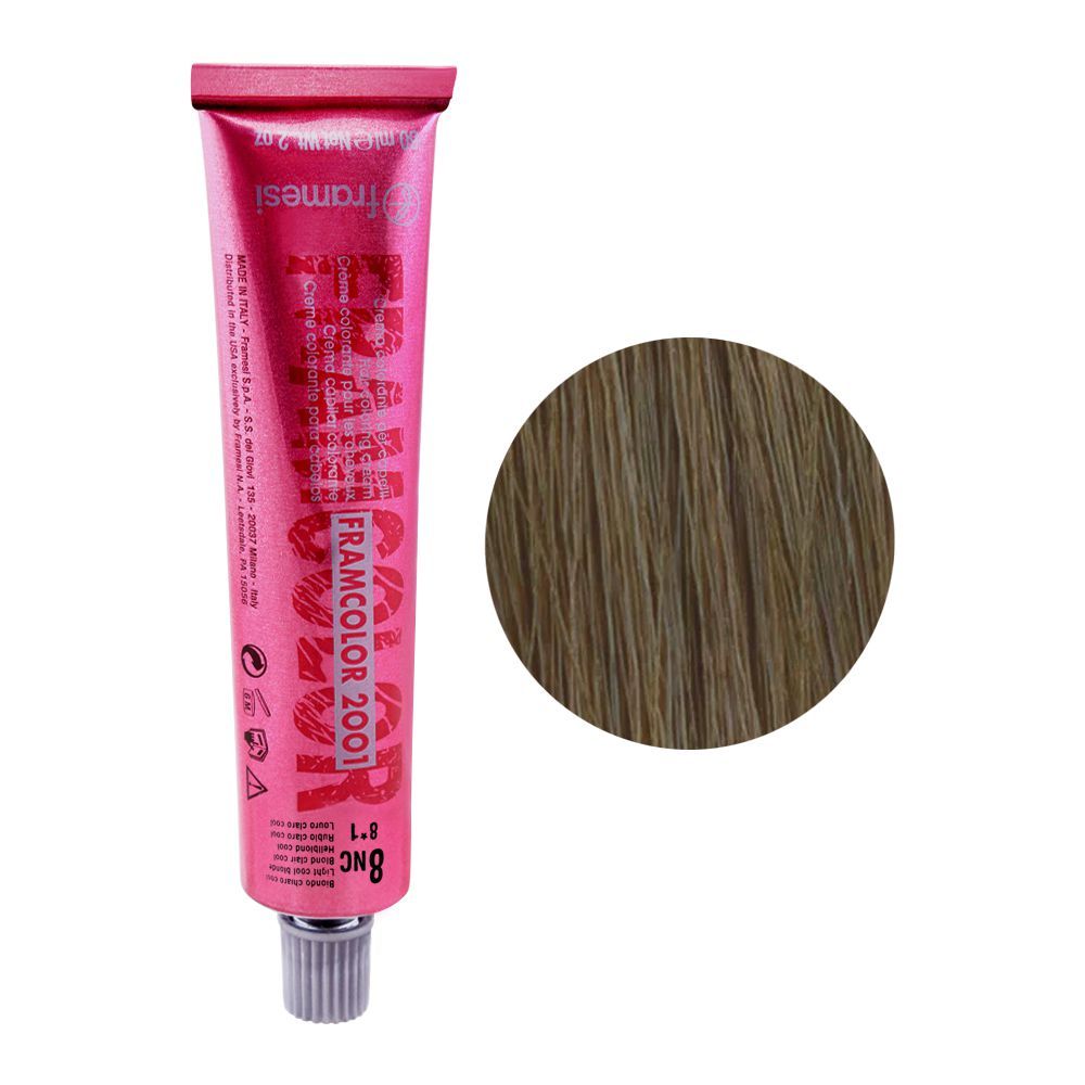 Framesi Framcolor 2001 Hair Colouring Cream, 8NC Light Cool Blonde - Front View