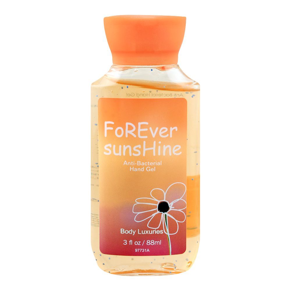 Body Luxuries Anti-Bacterial Hand Gel Sanitizer, Forever Sunshine, 88ml - Front View
