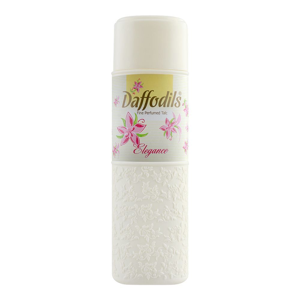 Daffodils Elegance Fine Perfumed Talcum Powder, 125g - Front View