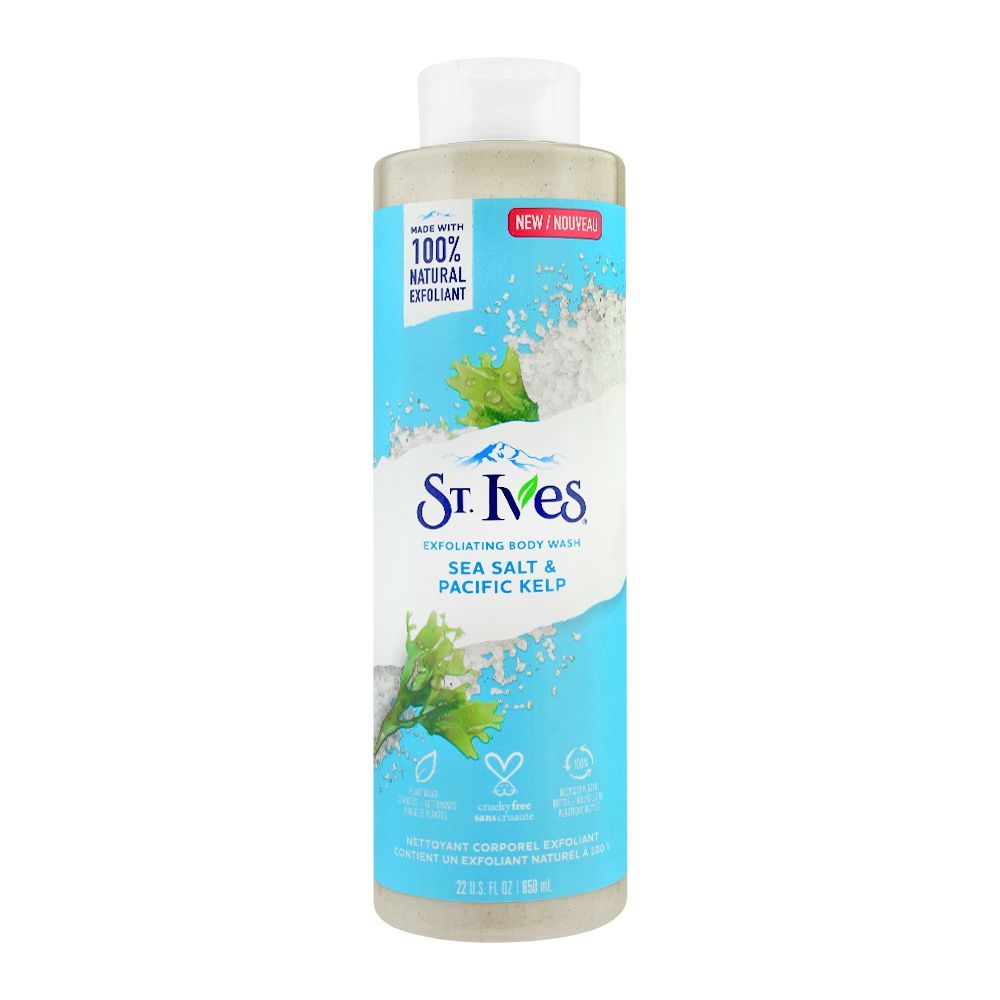 St. Ives Sea Salt & Pacific Kelp Exfoliating Body Wash, 650ml - Front View