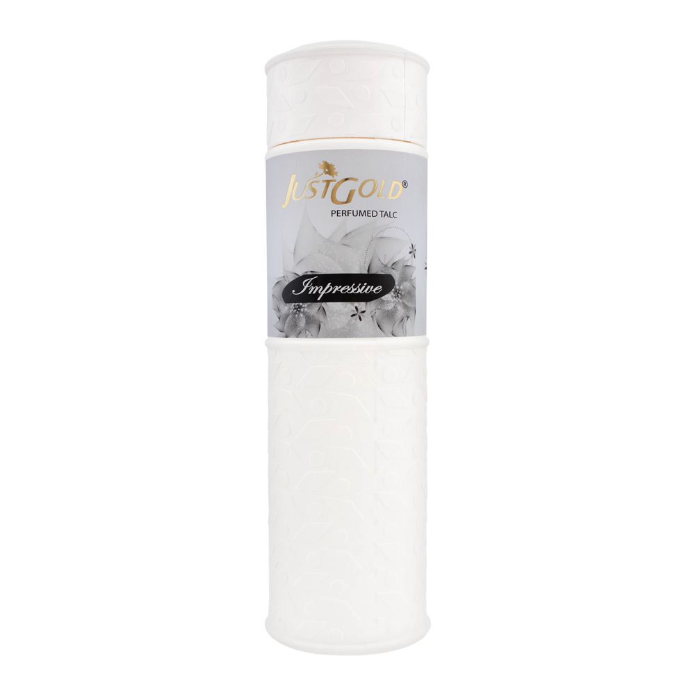 Just Gold Impressive Perfumed Talcum Powder, 250g - Front View