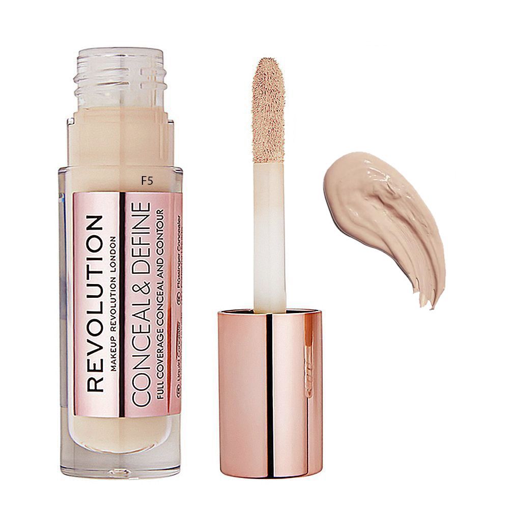 Makeup Revolution Conceal & Define Full Coverage Foundation, F5 - Front View