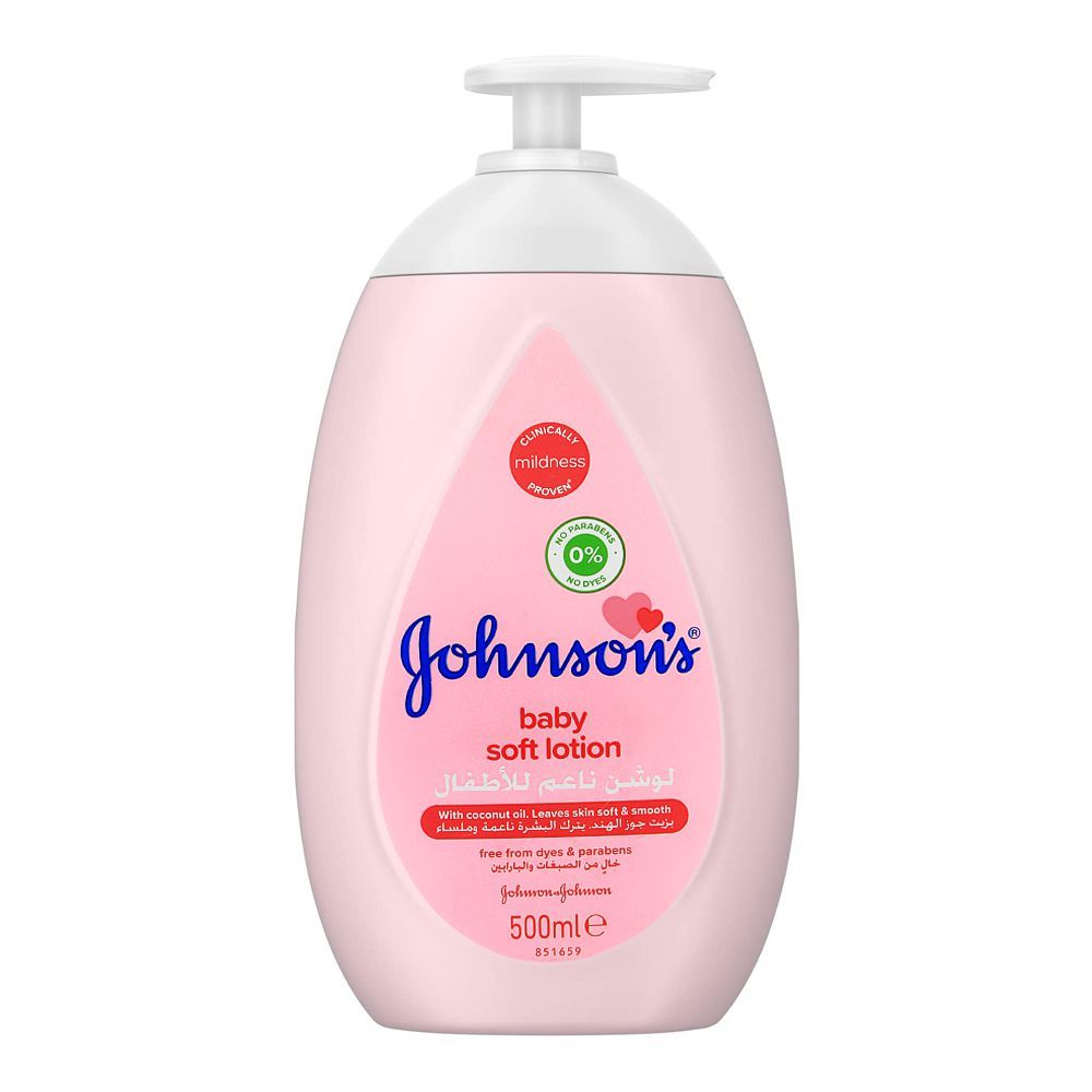 Johnson's Baby Soft Lotion, Paraben Free, UAE, 500ml - Front View
